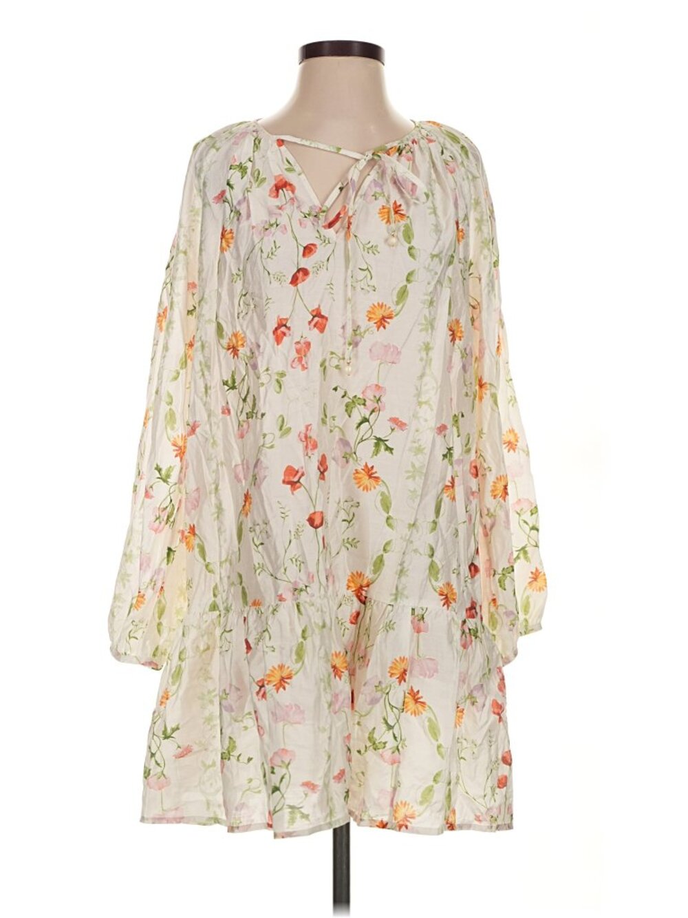H&M Floral Tie-Detail relaxed fit long sleeve dress - Picture 6 of 10